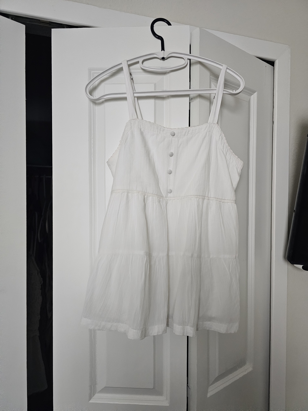 abercrombie kids Cream Elastic Waist Ruffle Dress